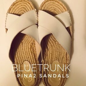 PINA2 WHITE ESPADRILLE SANDALS